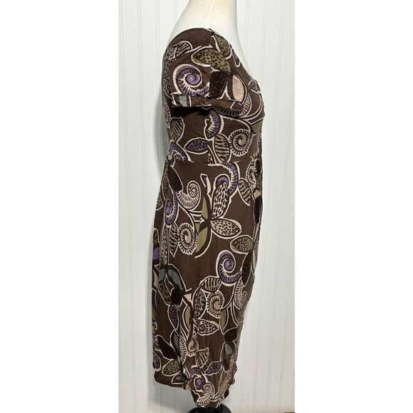 Boden Dress Floral Print Slip On Sheath Style V Neck Mini Length Brown Purple 6 - Picture 5 of 12